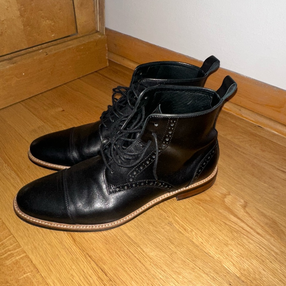 Gordon Rush Black Leather Brogue Boots